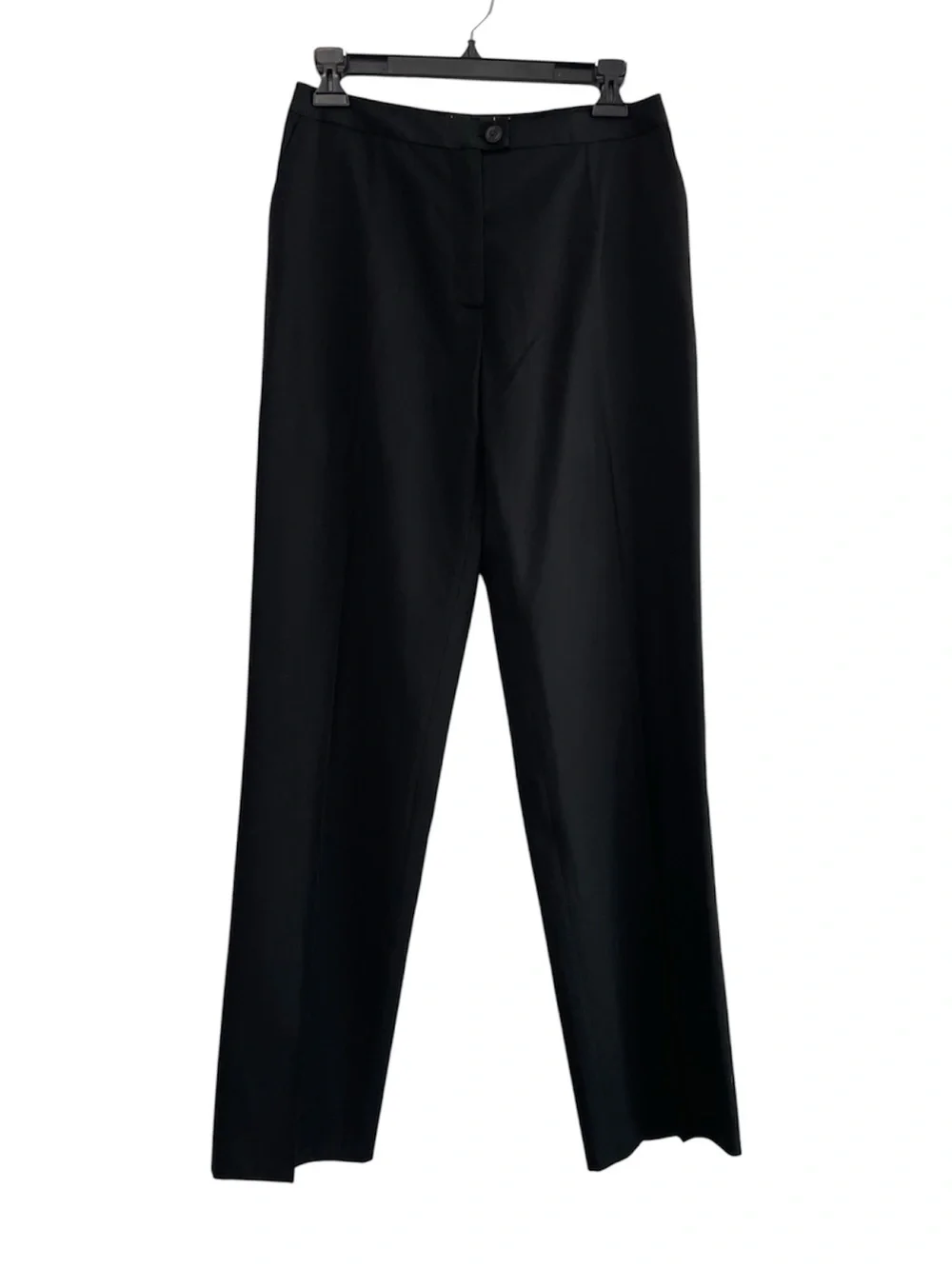 Vintage Chanel Straight Leg Trousers 38 Black Wool Quiet Luxury Pants